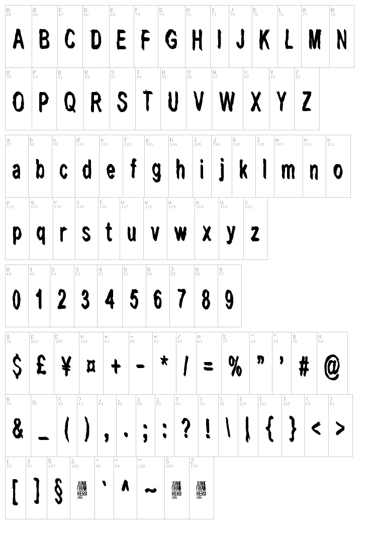 Last living souls font map
